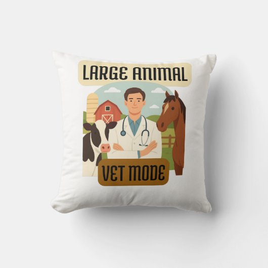 Large Animal Veterinarian – Farm Vet Mode Design クッション (正面)
