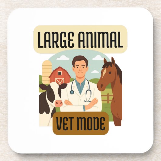Large Animal Veterinarian – Farm Vet Mode Design コースター (正面)