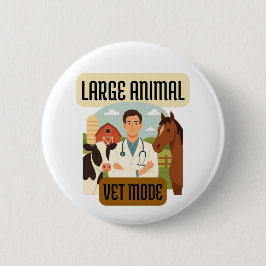 Large Animal Veterinarian – Farm Vet Mode Design 缶バッジ