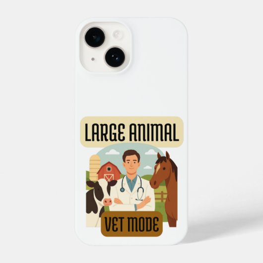 Large Animal Veterinarian – Farm Vet Mode Design iPhoneケース (裏面)