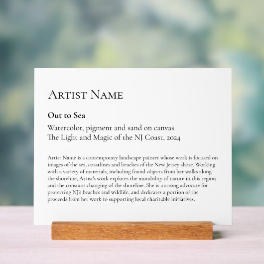 Large Art Gallery Art Exhibit Plaques アクリルサイン (ニュートラル)