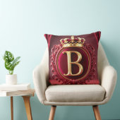 Large B Monogram on Red Velvet クッション (椅子)