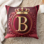 Large B Monogram on Red Velvet クッション (ブランケット)