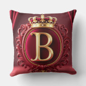Large B Monogram on Red Velvet クッション (裏面)