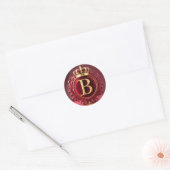 Large B Monogram on Red Velvet ラウンドシール (封筒)