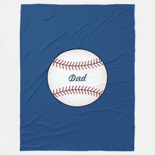 Large Baseball Throw Blanket フリースブランケット (正面)