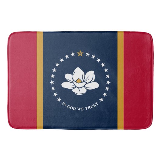 Large bath mat with flag of Mississippi, USA バスマット (正面)