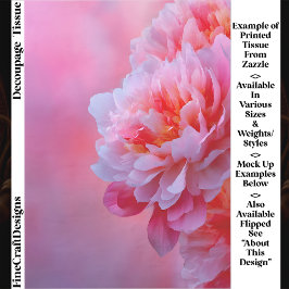 Large Beautiful Pink Peony Flower EY9R Decoupage 薄葉紙