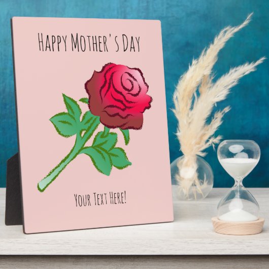 Large Beautiful Red Rose フォトプラーク (側面)