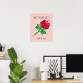 Large Beautiful Red Rose ポスター (ホームオフィス)