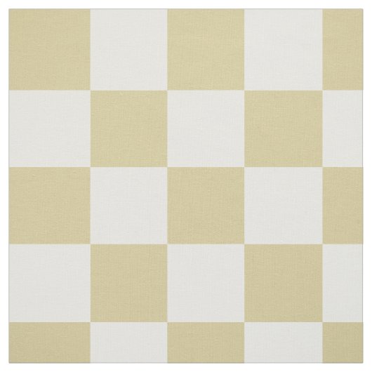 Large, Beige Checkers Pattern Fabric ファブリック (見本)