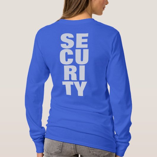 Large Big Font Text Royal Blue Womens Security Tシャツ (裏面)