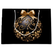 LARGE BLACK & GOLD CHRISTMAS ORNAMENT ラージペーパーバッグ (正面)