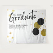 Large BlackGold卒業パーティーの写真の背景 タペストリー (正面(横))