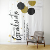 Large BlackGold卒業パーティーの写真の背景 タペストリー (インサイチュ)