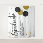 Large BlackGold卒業パーティーの写真の背景 タペストリー (正面)