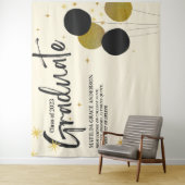 Large BlackGold卒業パーティーの写真の背景 タペストリー (インサイチュ)