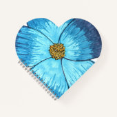 Large Blue Flower Heart-Spiral Notebook ノートブック (正面)