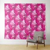Large bright pink lily floral wedding backdrop タペストリー (インサイチュ(横))