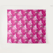 Large bright pink lily floral wedding backdrop タペストリー (正面(横))