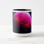 Large Bright Pink Planet ツートーンマグカップ (中央)