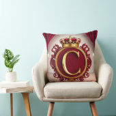 Large C Monogram on Red Velvet クッション (椅子)