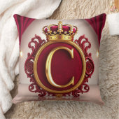 Large C Monogram on Red Velvet クッション (ブランケット)
