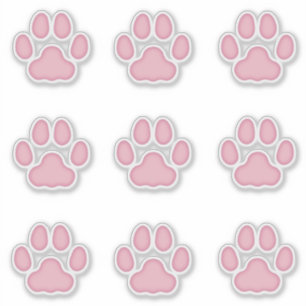 Large Cat PawプリントPimk Animal Tracksデカール シール
