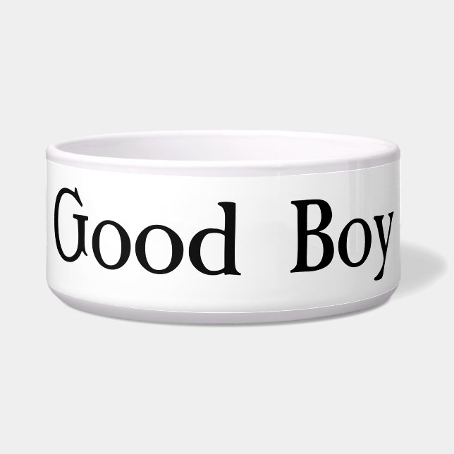 Large Ceramic Good Boy Pet Bowl for Your Good Boy ボウル (正面)