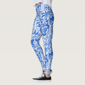 Large China blue and white pattern Leggings レギンス (左)