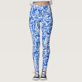 Large China blue and white pattern Leggings レギンス (正面)