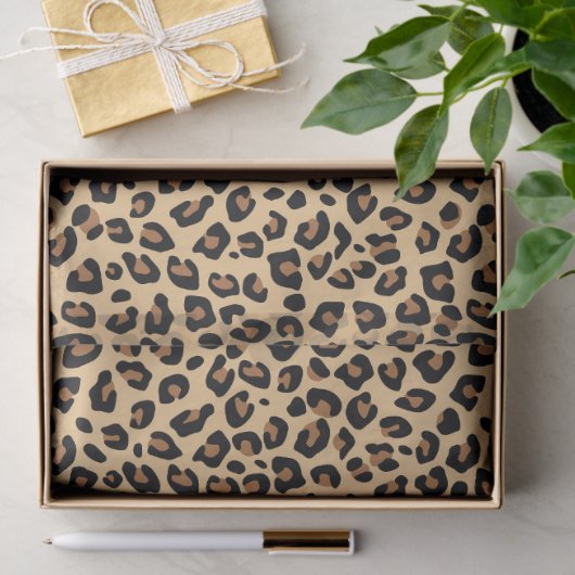 Large Classic Tan and Black Leopard Fur Spots 薄葉紙 (ギフト)