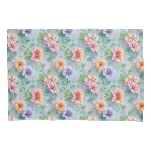 Large Colorful Paper Flowers 枕カバー (正面)