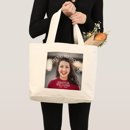 Large Custom Cotton Memorial Tote Bag No Minimum ラージトートバッグ (正面(商品))