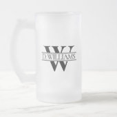 Large Custom Monogram Initial  フロストグラスビールジョッキ (左)