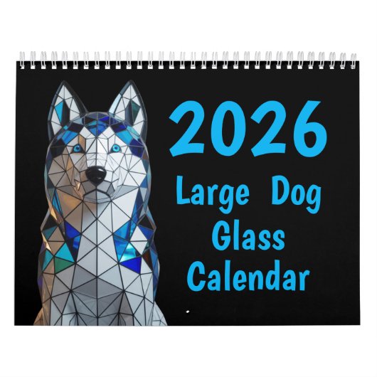 Large Dog Glass Calendar カレンダー (カバー)