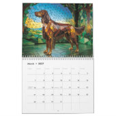 Large Dog Glass Calendar カレンダー (3月 2027)
