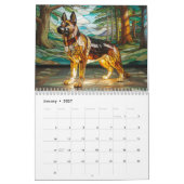 Large Dog Glass Calendar カレンダー (1月 2027)
