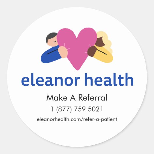 Large Eleanor Health Referral Sticker （3インチ） ラウンドシール (正面)