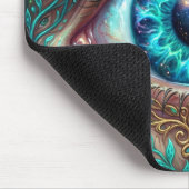 Large Electric Blue Eye In Fantasy Scene マウスパッド (コーナー)