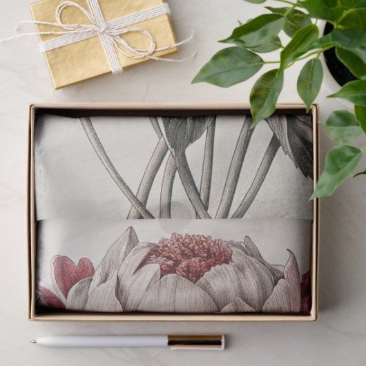 Large Elegant Peonies Furniture Decoupage 薄葉紙 (ギフト)