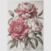 Large Elegant Peonies Furniture Decoupage 薄葉紙 (正面)