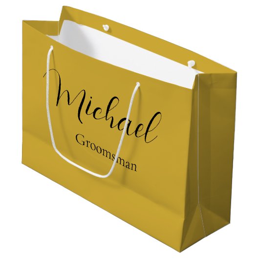 Large Elegant Wedding Gift Bag with Custom Text ラージペーパーバッグ (正面アングル)