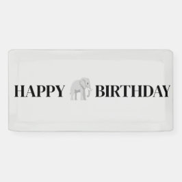 Large Elephant Happy Birthday Banner 横断幕