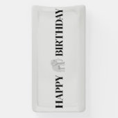 Large Elephant Happy Birthday Banner 横断幕 (縦)