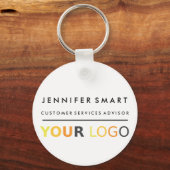 Large Employee Name Badge Custom Logo Staff キーホルダー (正面)