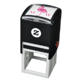 Large Flamingo Couple Wedding 2 Initial Monogram セルフインキングスタンプ (商品)
