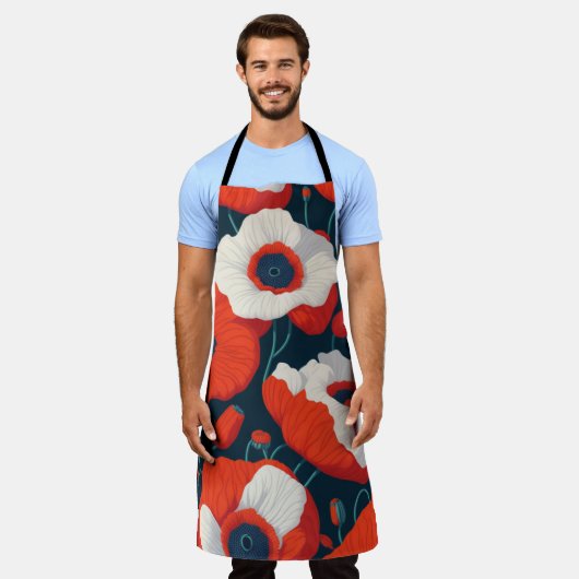 Large Floral Apron  エプロン (着用した状態)