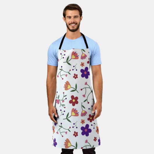 Large Floral Apron エプロン (着用した状態)