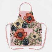 Large Florals Rich Rust, Deep Purple, Cream エプロン (正面)